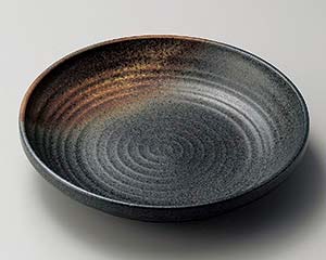 【まとめ買い10個セット品】和食器 イ207-108 黒信楽9.0パスタ皿【キャンセル/返品不可】