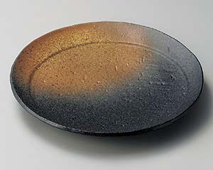 【まとめ買い10個セット品】和食器 ヤ207-068 月光黒備前24cm丸皿【キャンセル/返品不可】