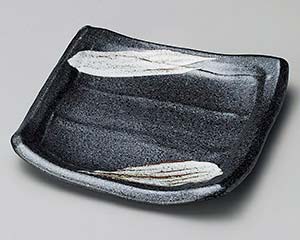 和食器 イ217-058 栗色刷毛目渕厚銘々皿