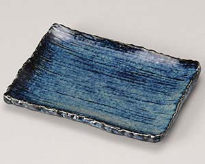 【まとめ買い10個セット品】和食器 ハ221-178 藍渕厚四角千筋取り皿【キャンセル/返品不可】
