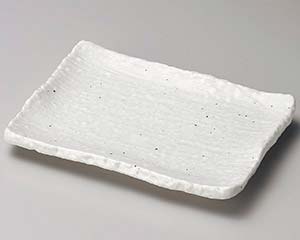 【まとめ買い10個セット品】和食器 ハ223-278 白渕厚四角千筋取り皿【キャンセル/返品不可】