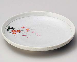 【まとめ買い10個セット品】和食器 オ229-038 罫書紅梅4.0皿【キャンセル/返品不可】