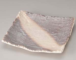 【まとめ買い10個セット品】和食器 ス237-158 萩風四足正角皿10号【キャンセル/返品不可】