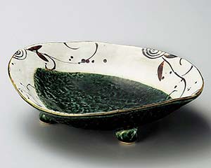 【まとめ買い10個セット品】和食器 ト255-088 錆つる草織部鉢【キャンセル/返品不可】