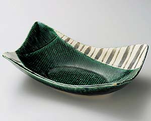 【まとめ買い10個セット品】和食器 ホ259-038 織部十草長角鉢【キャンセル/返品不可】