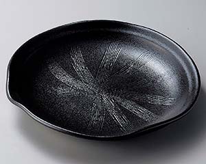 【まとめ買い10個セット品】和食器 ツ259-138 黒緑片口大皿【キャンセル/返品不可】