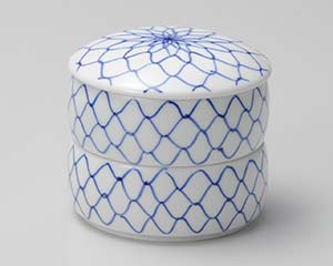 【まとめ買い10個セット品】和食器 チ300-188 網画二段重(小)【キャンセル/返品不可】