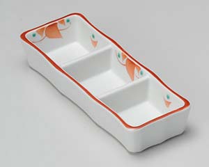 和食器 ト306-078 赤絵小花三品皿(小)【卸問屋名調 おしゃれ 食器 テーブルウェア 業務用 居酒屋 レストラン 喫茶店 ホテル 家庭用】