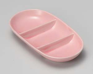 【まとめ買い10個セット品】和食器 ア306-188 ピンク小判三品【キャンセル/返品不可】