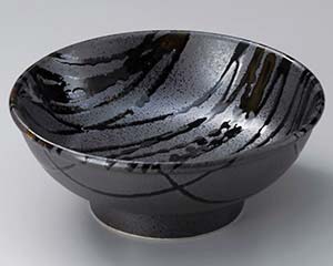 【まとめ買い10個セット品】和食器 ミ318-148 黒伊賀十草高浜7.0玉丼【キャンセル/返品不可】