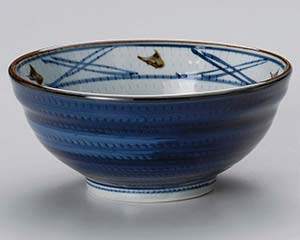 【まとめ買い10個セット品】和食器 ネ325-268 呉須巻錆点玉渕6.0丼【キャンセル/返品不可】