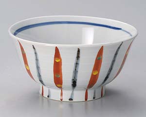 【まとめ買い10個セット品】和食器 テ332-088 水玉十草5.0深口丼【キャンセル/返品不可】