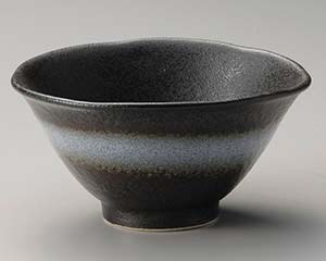 【まとめ買い10個セット品】和食器 ロ330-198 白吹黒水晶5.8丼【キャンセル/返品不可】