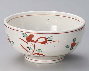 【まとめ買い10個セット品】和食器 ア341-028 赤絵手描花15cm丼【キャンセル/返品不可】