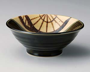 【まとめ買い10個セット品】和食器 オ354-128 織部御所車6.5そば丼【キャンセル/返品不可】