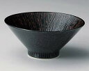 【まとめ買い10個セット品】和食器 イ354-208 漆黒乱十草6.3高台丼【キャンセル/返品不可】