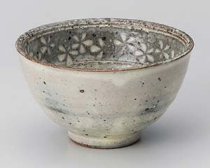 【まとめ買い10個セット品】和食器 ユ362-348 黄釉花三島茶碗【キャンセル/返品不可】