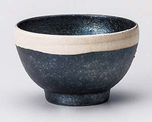 【まとめ買い10個セット品】和食器 メ363-408 黒窯変掛け分け飯碗【キャンセル/返品不可】