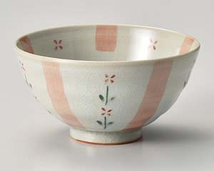 【まとめ買い10個セット品】和食器 ア372-328 花十草茶碗赤【キャンセル/返品不可】