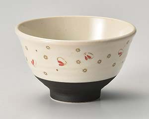 【まとめ買い10個セット品】和食器 キ373-368 いぶしウサギ(赤)茶碗【キャンセル/返品不可】