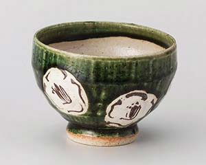 【まとめ買い10個セット品】和食器 カ387-268 織部椿ゆったり碗【キャンセル/返品不可】