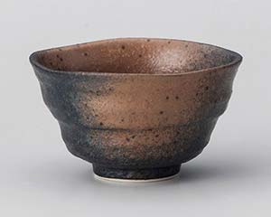 【まとめ買い10個セット品】和食器 カ391-268 黒備前吹き変型六兵衛煎茶【キャンセル/返品不可】