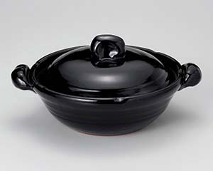 和食器 ス402-098 黒釉(手造)8号鍋【卸問屋名調 おしゃれ 食器 テーブルウェア 業務用 居酒屋 レストラ..
