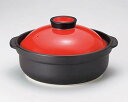 【まとめ買い10個セット品】和食器 コ404-288 宴赤/黒10号鍋【キャンセル/返品不可】