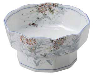 和食器 オ442-048 古染錦春日野 十角高台4.0丼【ECJ】