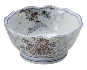 【まとめ買い10個セット品】和食器 オ442-178 古染錦春日野 桔梗型千代口【キャンセル/返品不可】