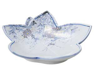 【まとめ買い10個セット品】和食器 オ442-388 古染錦春日野 紅葉型和皿【キャンセル/返品不可】