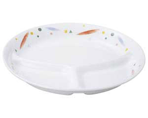 【まとめ買い10個セット品】和食器 オ478-198 はなやぎ 丸仕切皿(小)【キャンセル/返品不可】