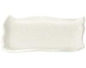 【まとめ買い10個セット品】和食器 ミ169-068 手造りモダン粉引(土物)モダンカット尺長皿【キャンセル/返品不可】