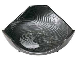 【まとめ買い10個セット品】和食器 ト441-288 鉄結晶 流水向付【キャンセル/返品不可】