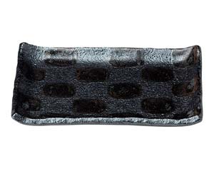 【まとめ買い10個セット品】和食器 ロ430-188 黒市松 7.0長角皿【キャンセル/返品不可】