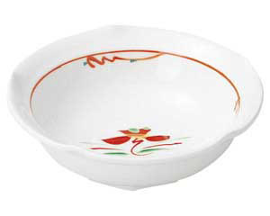 【まとめ買い10個セット品】和食器 ホ057-078 赤絵花紋 梅型4.8小鉢【キャンセル/返品不可】