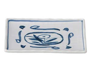 【まとめ買い10個セット品】和食器 ホ150-318 手描き唐草 6.0長角皿(足あり)【キャンセル/返品不可】