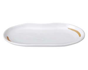 【まとめ買い10個セット品】和食器 ロ460-058 茶筋 マユ型皿(小)【キャンセル/返品不可】