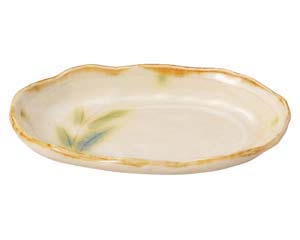 【まとめ買い10個セット品】和食器 ロ467-048 彫芦 舟型皿(小)【キャンセル/返品不可】