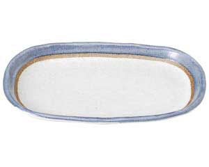 【まとめ買い10個セット品】和食器 ツ462-028 梓 玉渕8.0小判皿【キャンセル/返品不可】