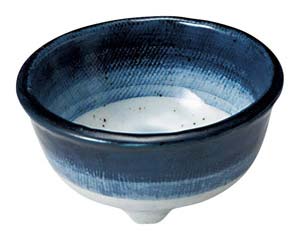 【まとめ買い10個セット品】和食器 オ479-018 藍彩 三ツ足珍味入【キャンセル/返品不可】