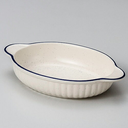 【まとめ買い10個セット品】 ス604-188 ブルーライン小判グラタン【キャンセル/返品不可】