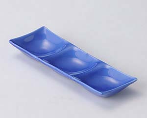 【まとめ買い10個セット品】 ロ624-238 カラー3品皿 ブルー【キャンセル/返品不可】