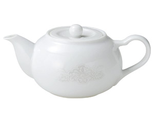ア659-088A スーパーチャイナ華清(絵付) ティーポット(小)(白磁)【卸問屋名調 おしゃれ 食器 テーブルウェア 業務用 居酒屋 レストラン 喫茶店 ホテル 家庭用】
