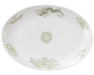 【まとめ買い10個セット品】 ト669-678 緑鳳竜 10インチプラター【キャンセル/返品不可】
