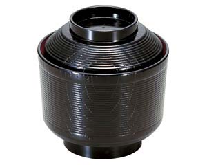 【まとめ買い10個セット品】 エ689-118 [A]千筋欅小吸椀 黒内朱【キャンセル/返品不可】