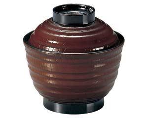 【まとめ買い10個セット品】 ヌ686-308 [A]3.5寸乱引木目小吸椀 溜【キャンセル/返品不可】