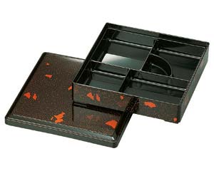 【まとめ買い10個セット品】 エ698-258 [A]8寸角弁当 金箔(A仕切付)【キャンセル/返品不可】