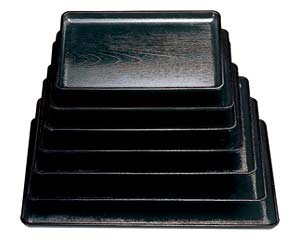 【まとめ買い10個セット品】 ヌ708-168 [A]ケヤキ会席盆 黒尺2【キャンセル/返品不可】