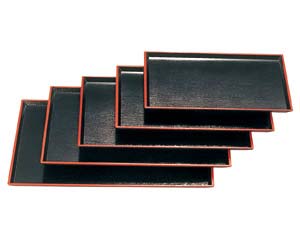 【まとめ買い10個セット品】 ヌ708-298 [A]清流長手木目盆 黒天朱尺3【キャンセル/返品不可】